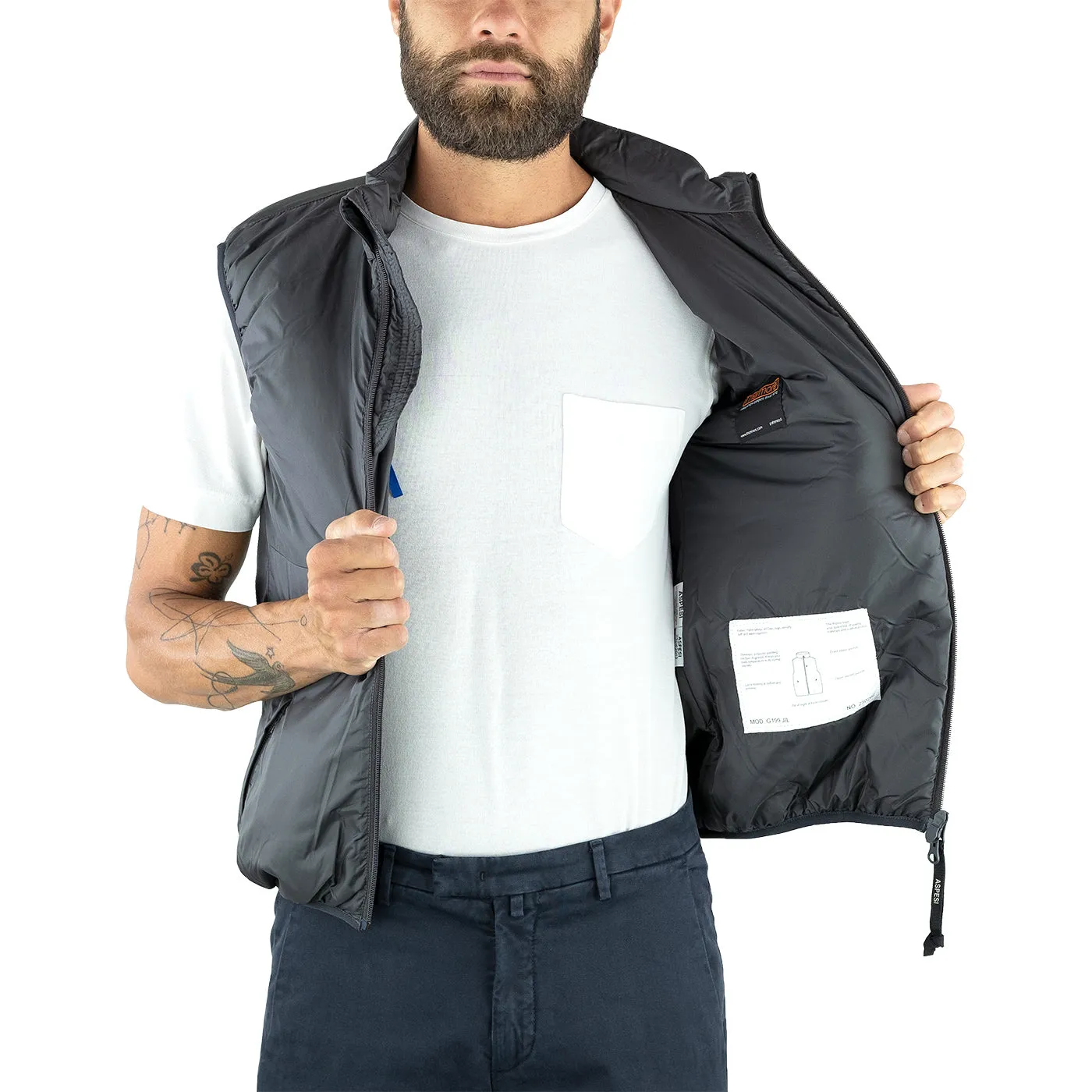 Gilet ASPESI Jil in Nylon Grigio