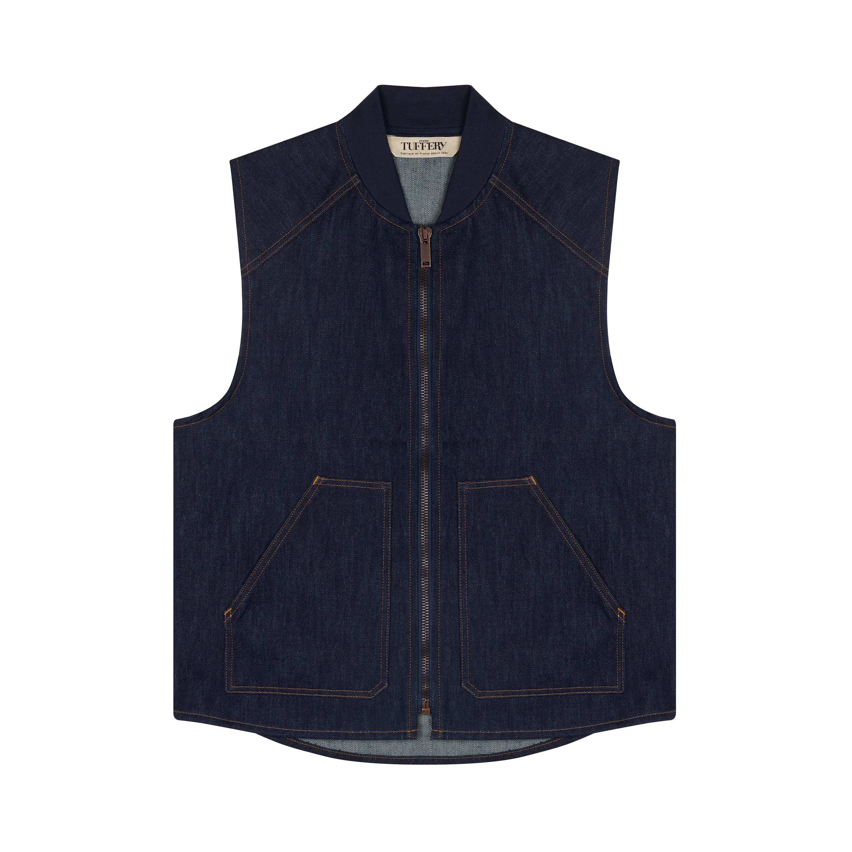 Gilet sans manches en jean brut