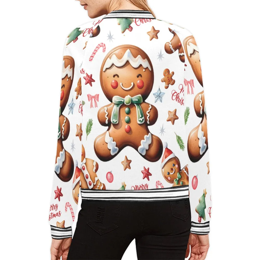 Gingerbread Men awd316 Bomber Jacket for Women