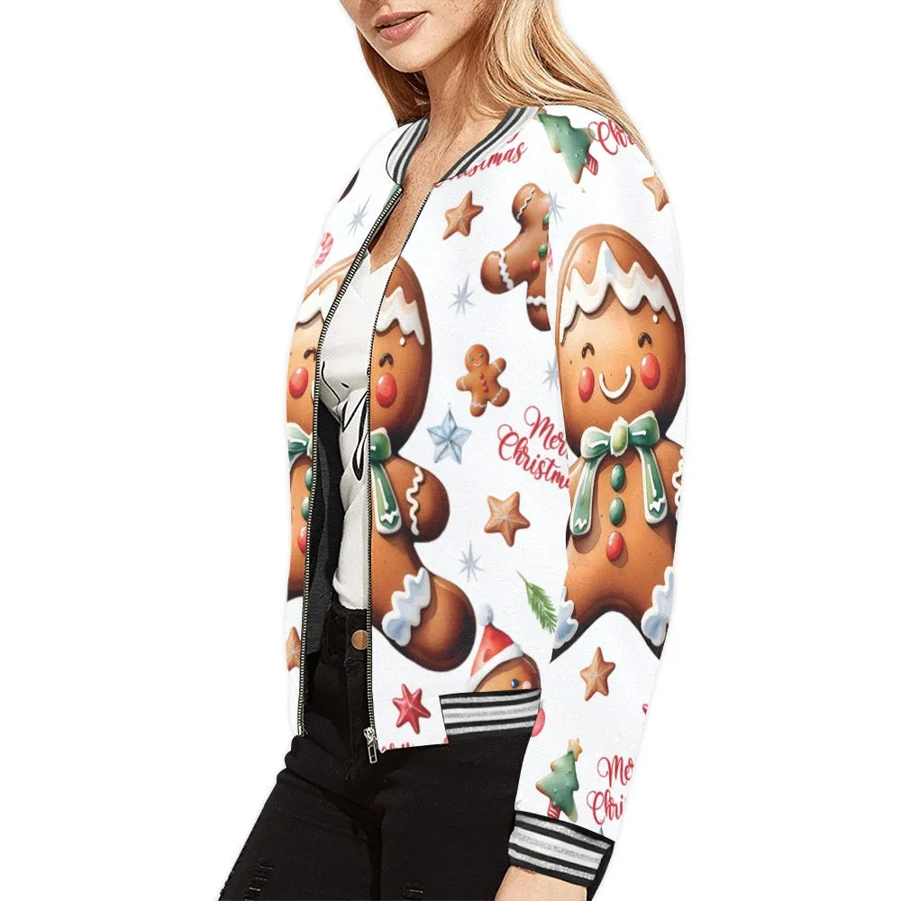 Gingerbread Men awd316 Bomber Jacket for Women