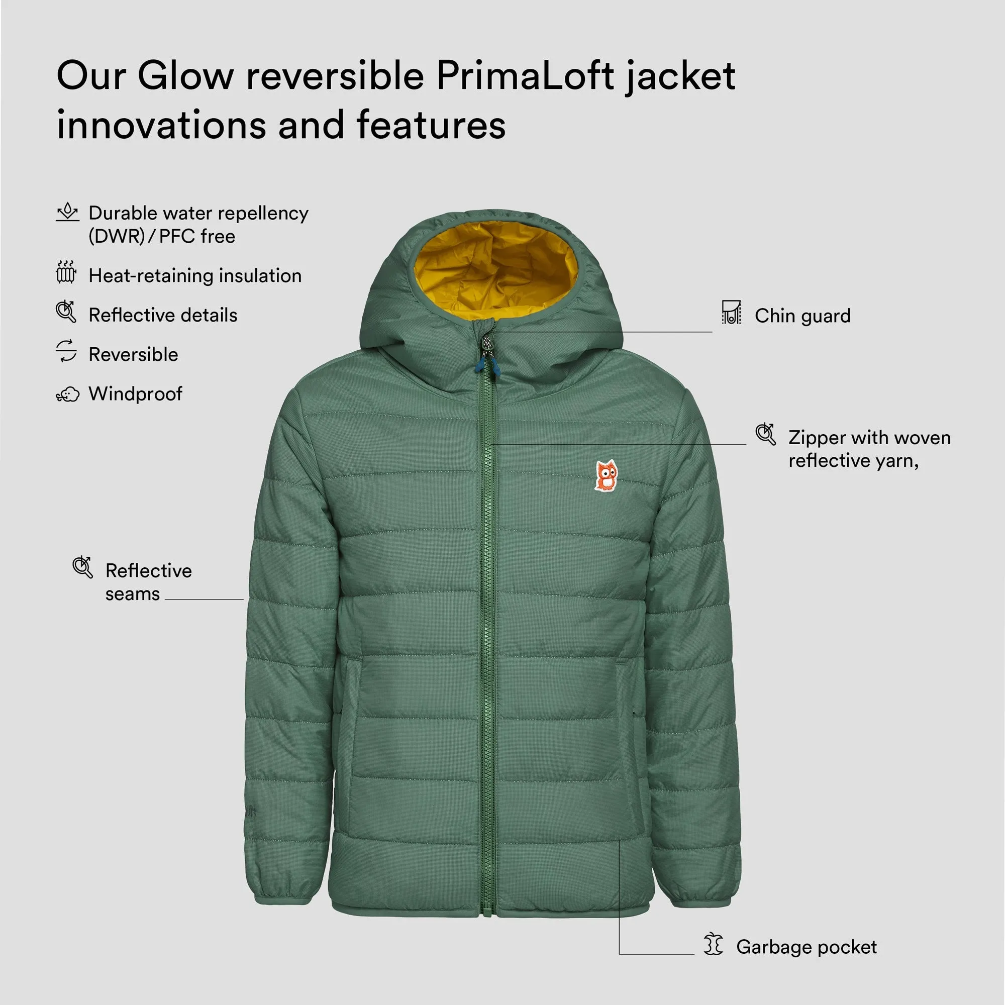 Glow reversible PrimaLoft jacket