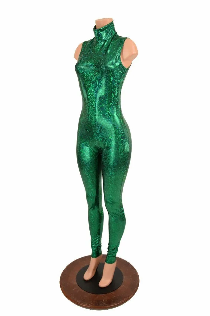 Green Kaleidoscope Turtle Neck Catsuit