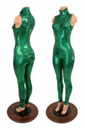 Green Kaleidoscope Turtle Neck Catsuit