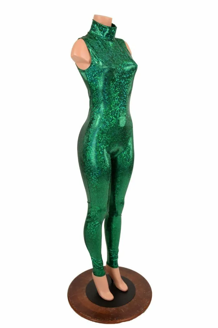 Green Kaleidoscope Turtle Neck Catsuit