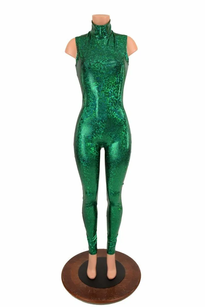 Green Kaleidoscope Turtle Neck Catsuit