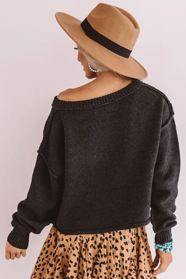 Honey Pie Knit Shift Sweater in Black