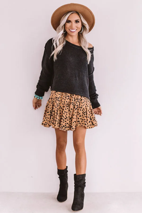 Honey Pie Knit Shift Sweater in Black