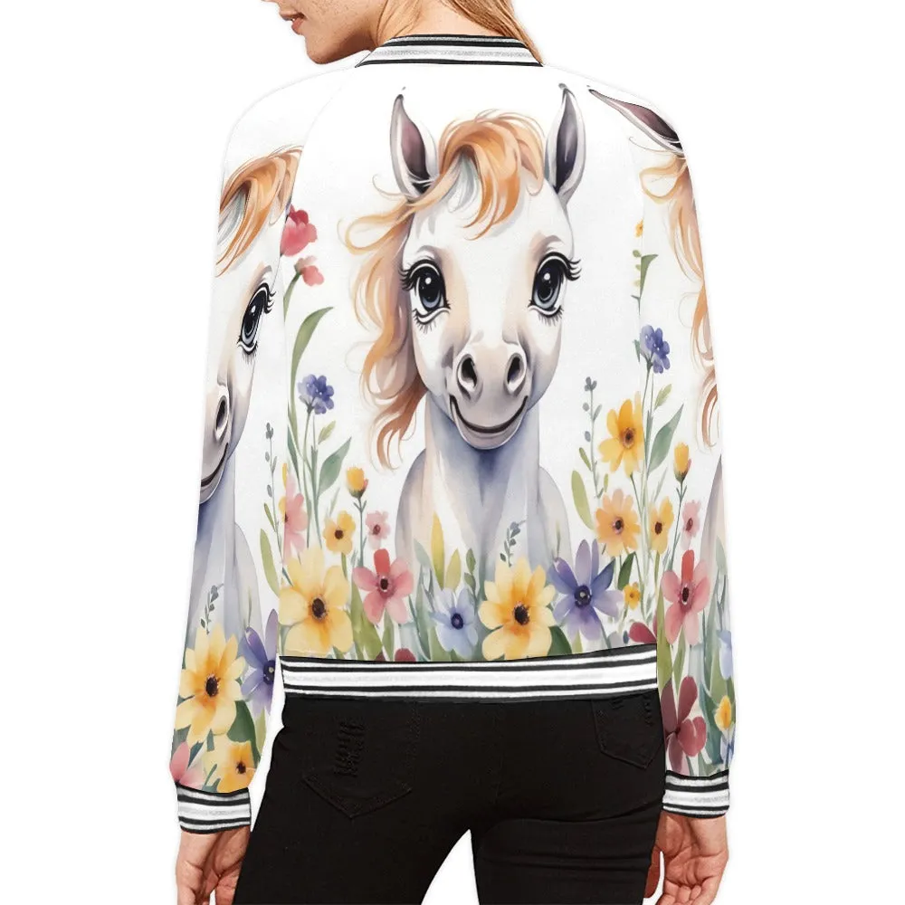 Horse awd304 Bomber Jacket for Women