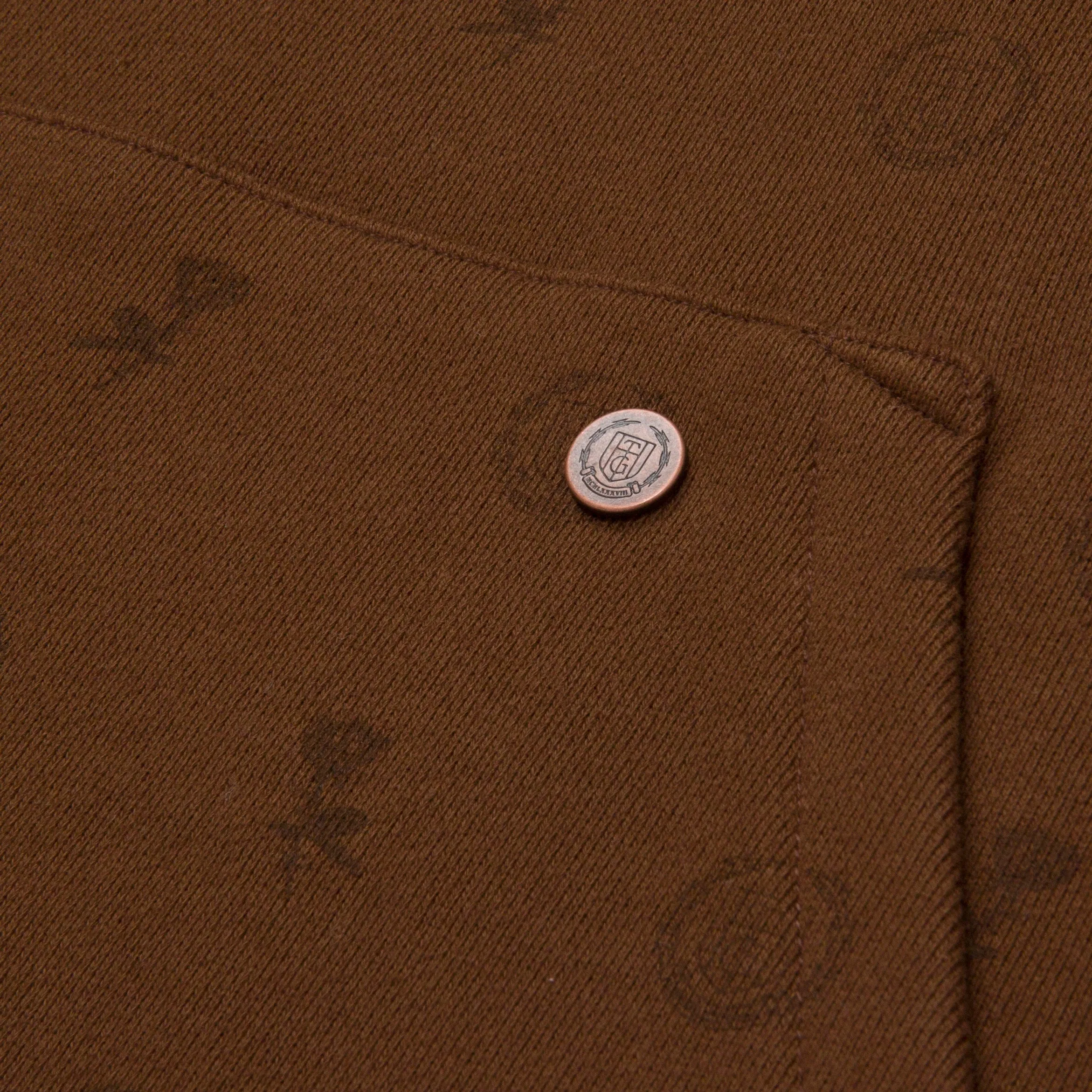 HTG® Raw Edge Hoodie - Brown