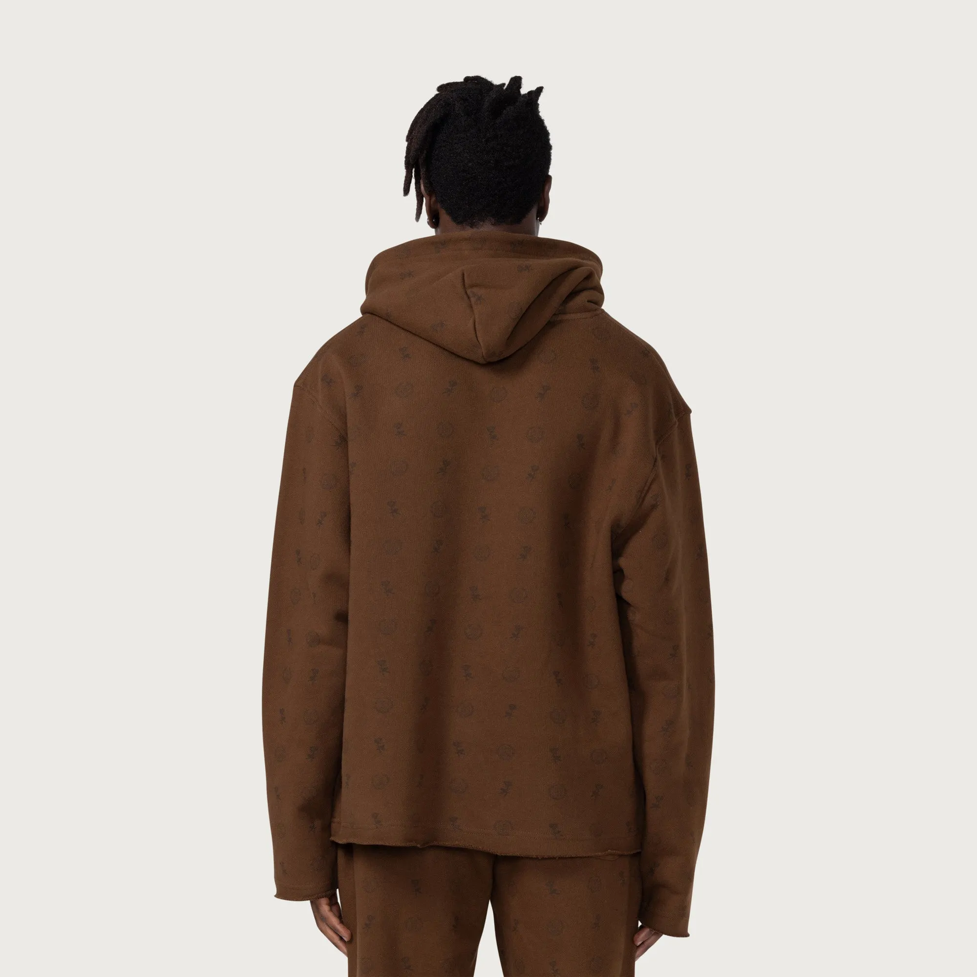 HTG® Raw Edge Hoodie - Brown