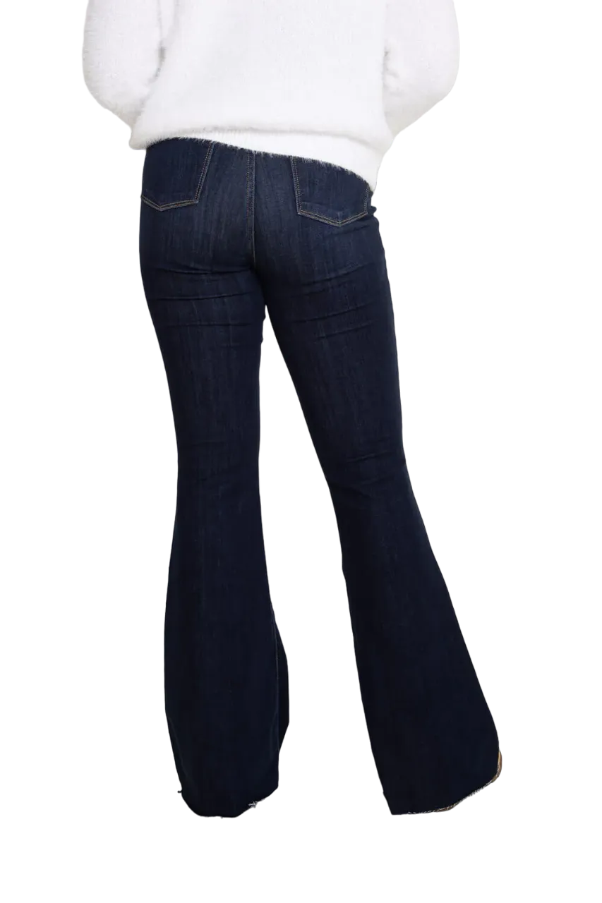 Judy Blue Women's High Rise Raw Hem Flare Jeans