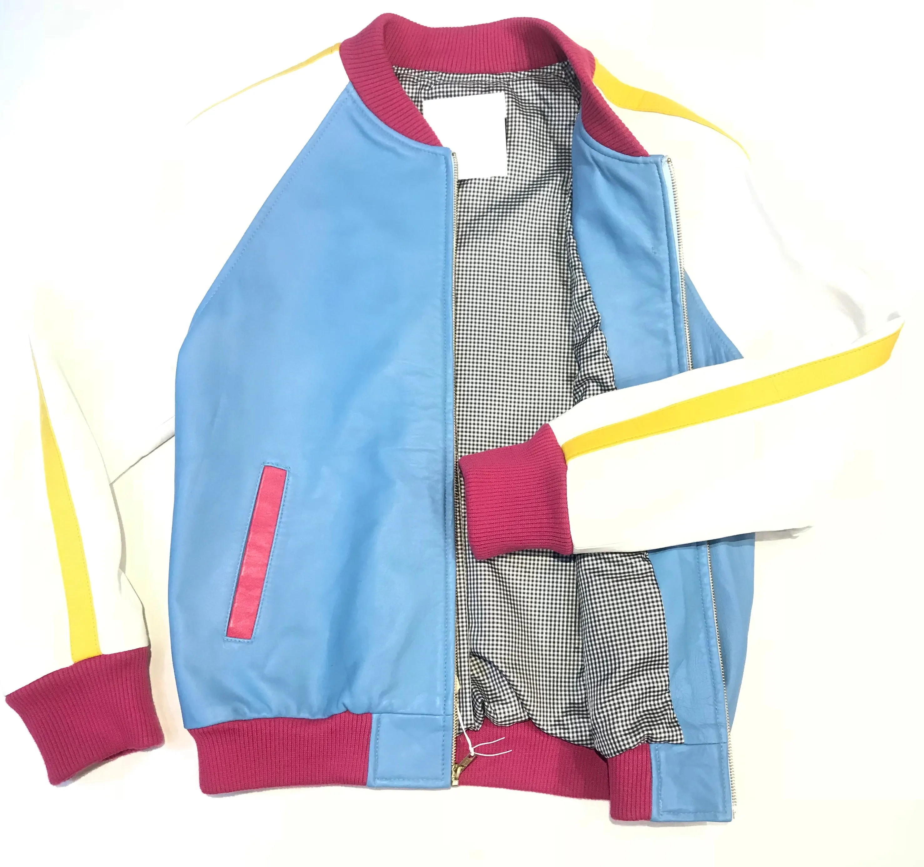 Kashani Multi-Color Lambskin Varsity Jacket