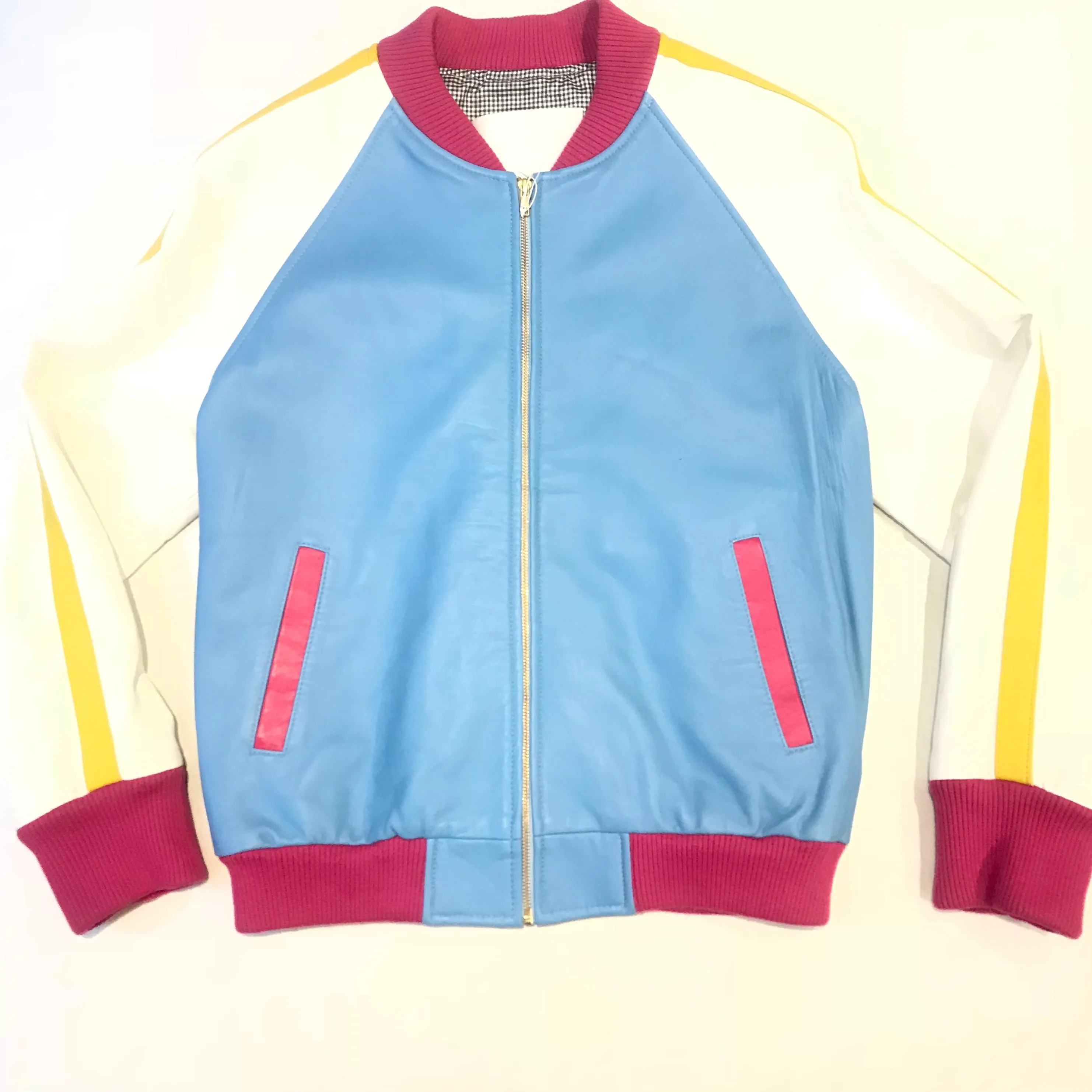 Kashani Multi-Color Lambskin Varsity Jacket