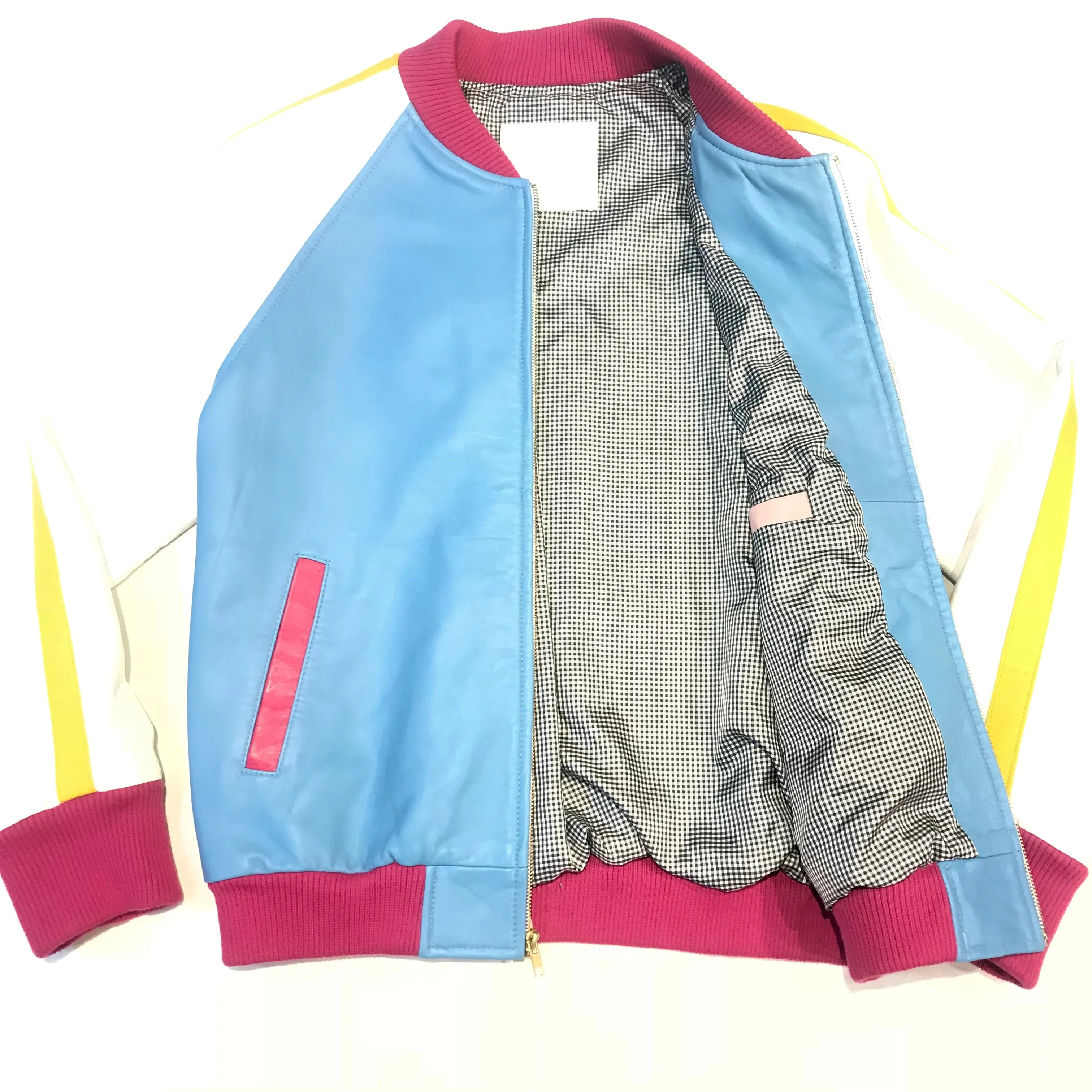 Kashani Multi-Color Lambskin Varsity Jacket