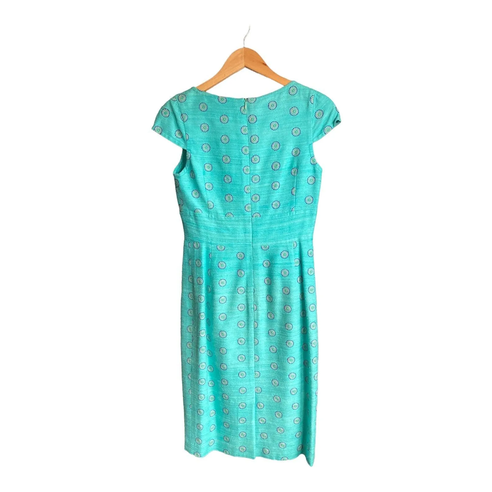 Lalage Beaumont Silk Turquoise Dress UK Size 8   Jacket UK Size 10.