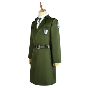 Levi Eren Mikasa Scouting Legion Trench Coat Uniform Halloween Carnival Costume Cosplay Costume