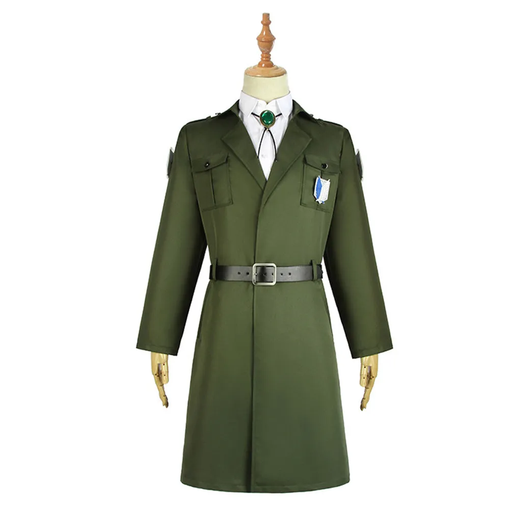 Levi Eren Mikasa Scouting Legion Trench Coat Uniform Halloween Carnival Costume Cosplay Costume