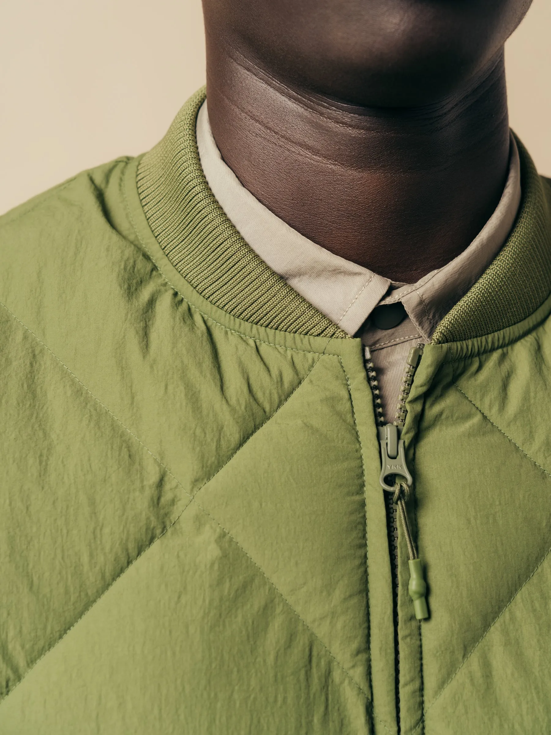 Linton Padded Vest In Grass Green Recycled Nylon