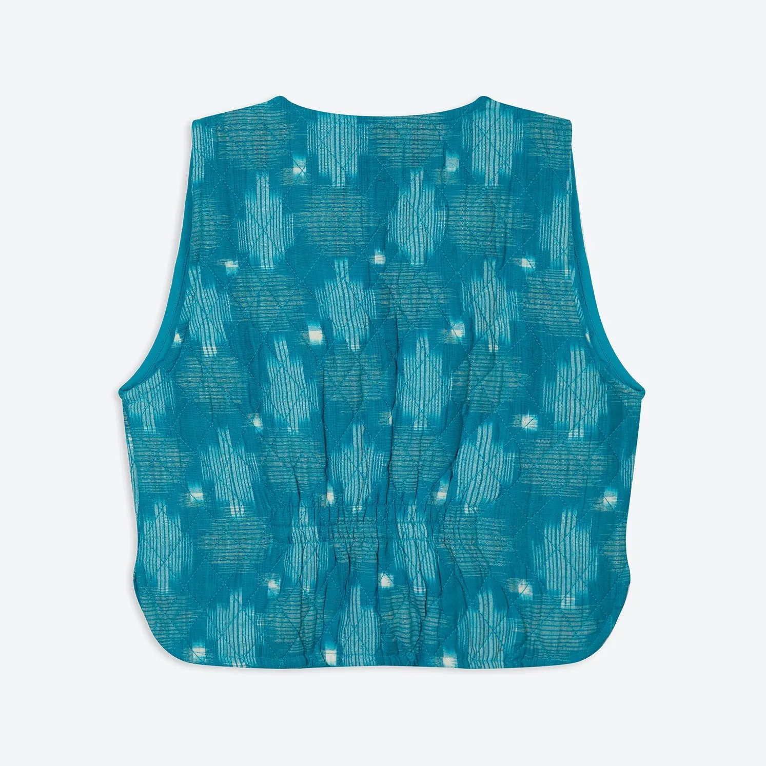 Lowie Handwoven Teal Ikat Gilet