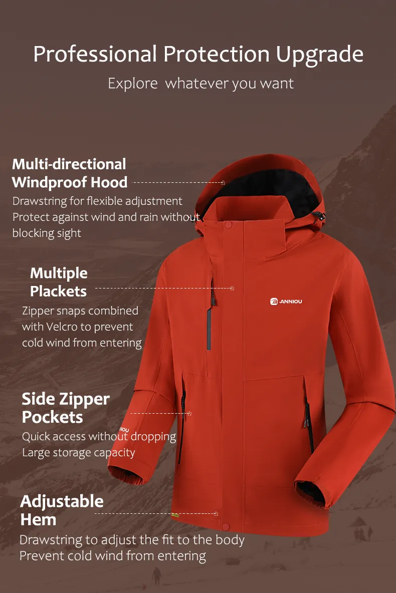 Men and Women's 3-in-1 Removable Outdoor Jacket