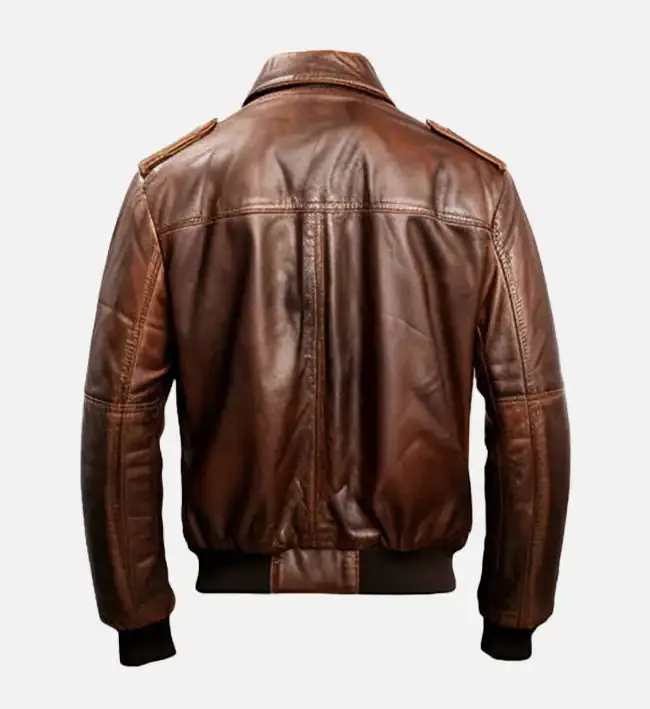 Men's 90'S Vintage Bomber Leather Jacket