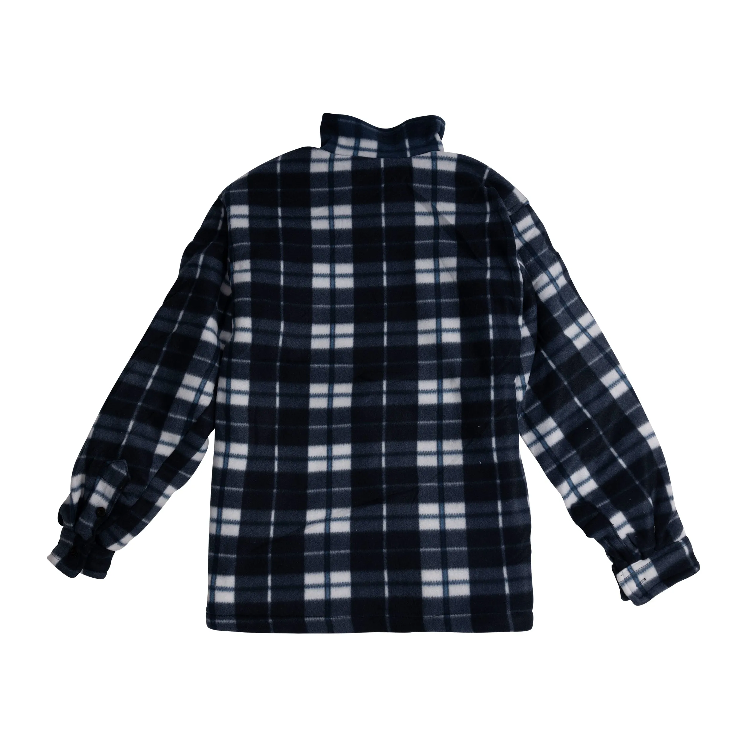 Men's Casual Tartan Sherpa Jacket Grey/White Check