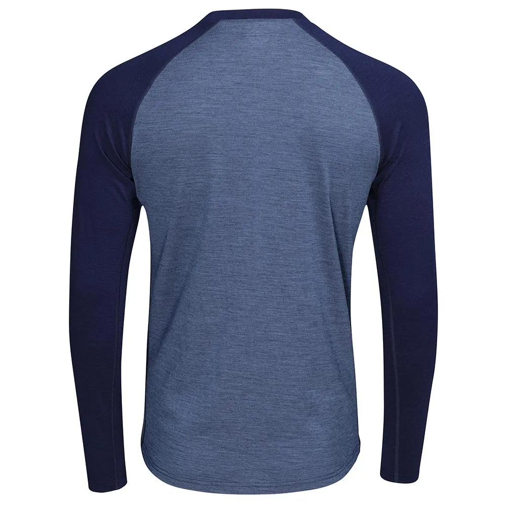 Mens Merino 180 Baseball Crew (Denim/Navy)