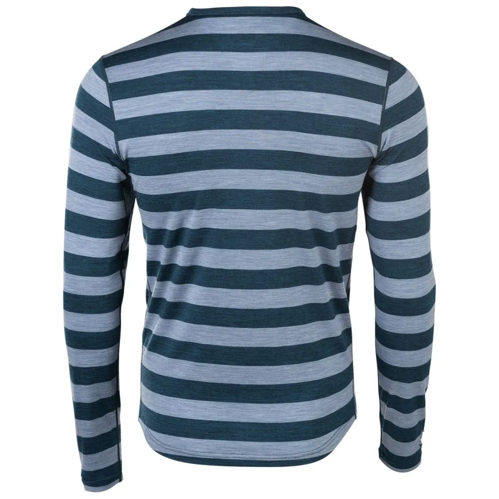 Mens Merino 180 Long Sleeve Crew (Petrol/Sky)