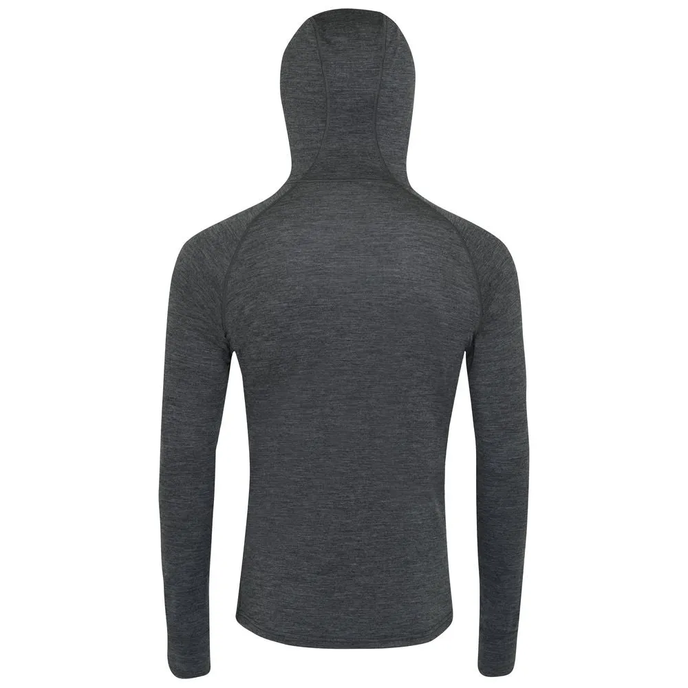 Mens Merino 200 Zip Neck Hoodie (Smoke)