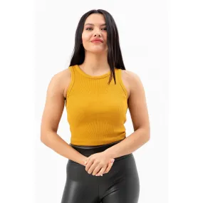 Mustard Corded Crop Singlet