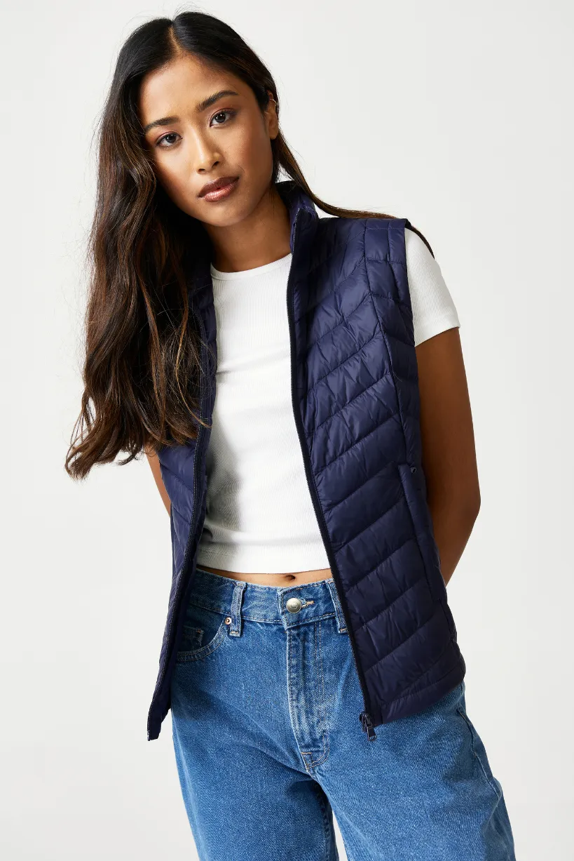 Navy Duck Down Vest