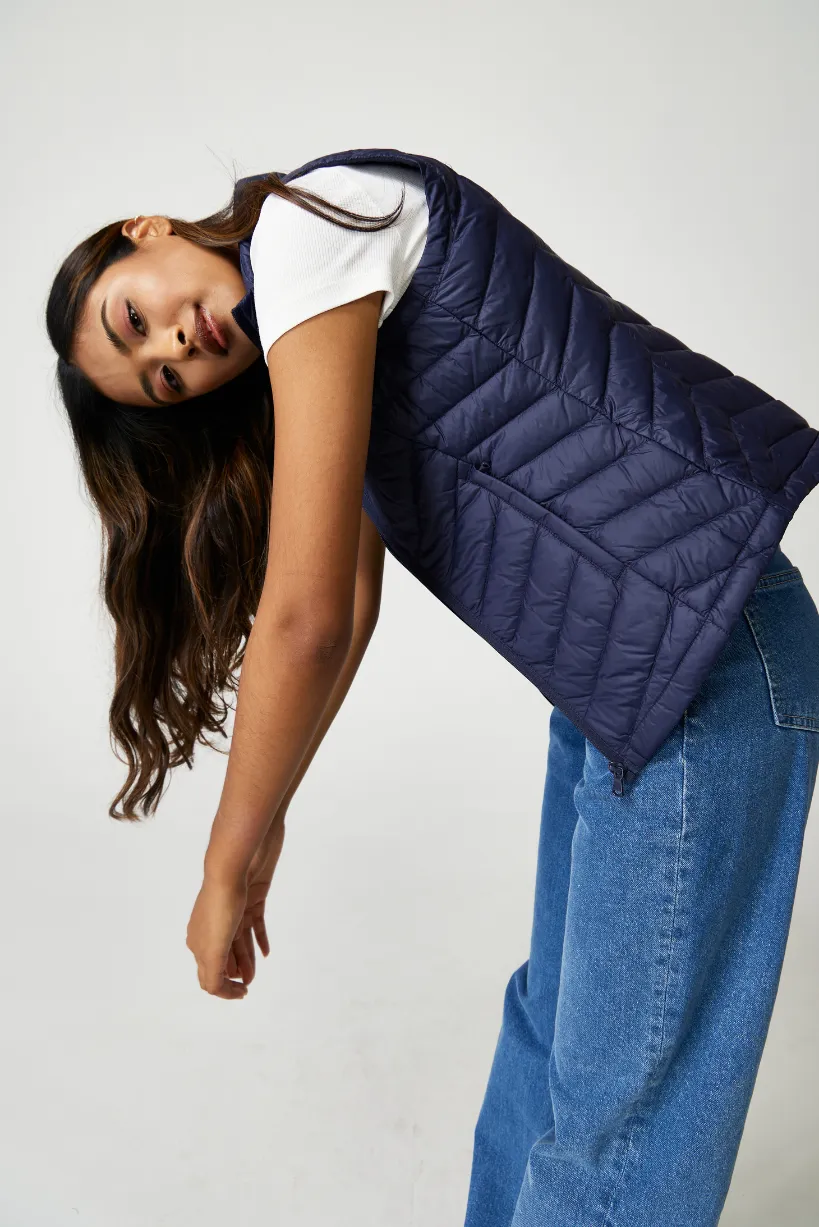 Navy Duck Down Vest