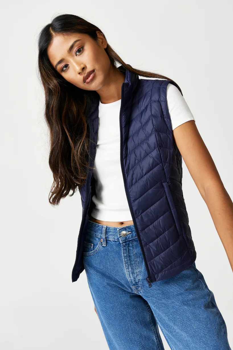 Navy Duck Down Vest