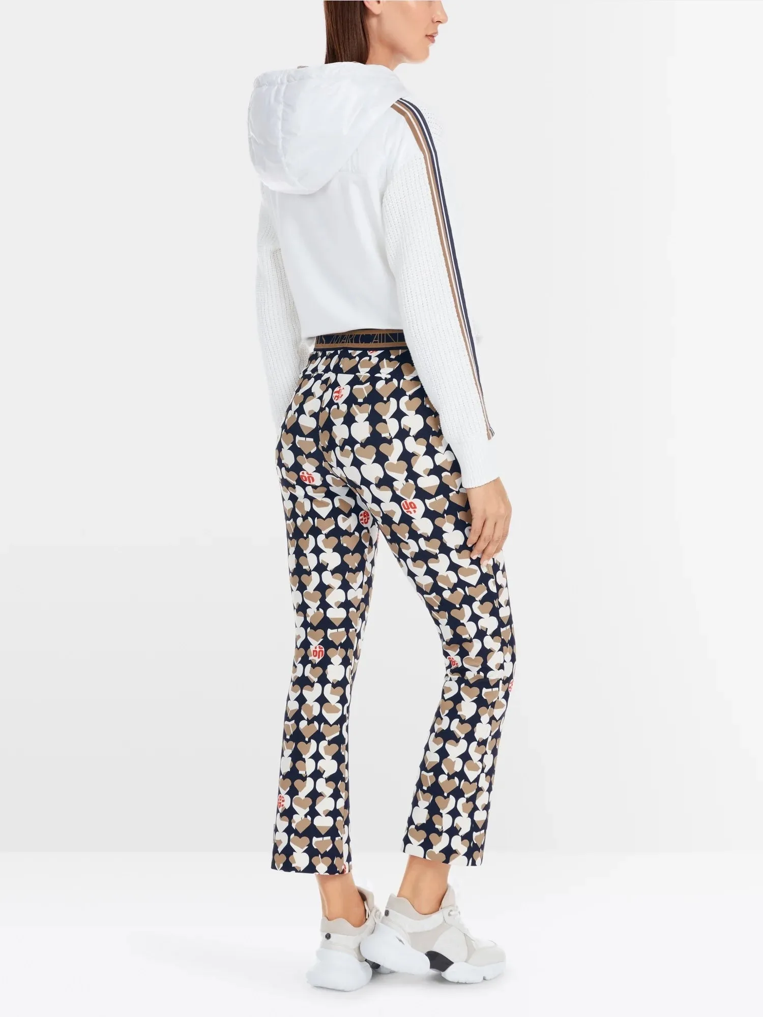 Navy Frederica Splitheart Print Scuba Pants