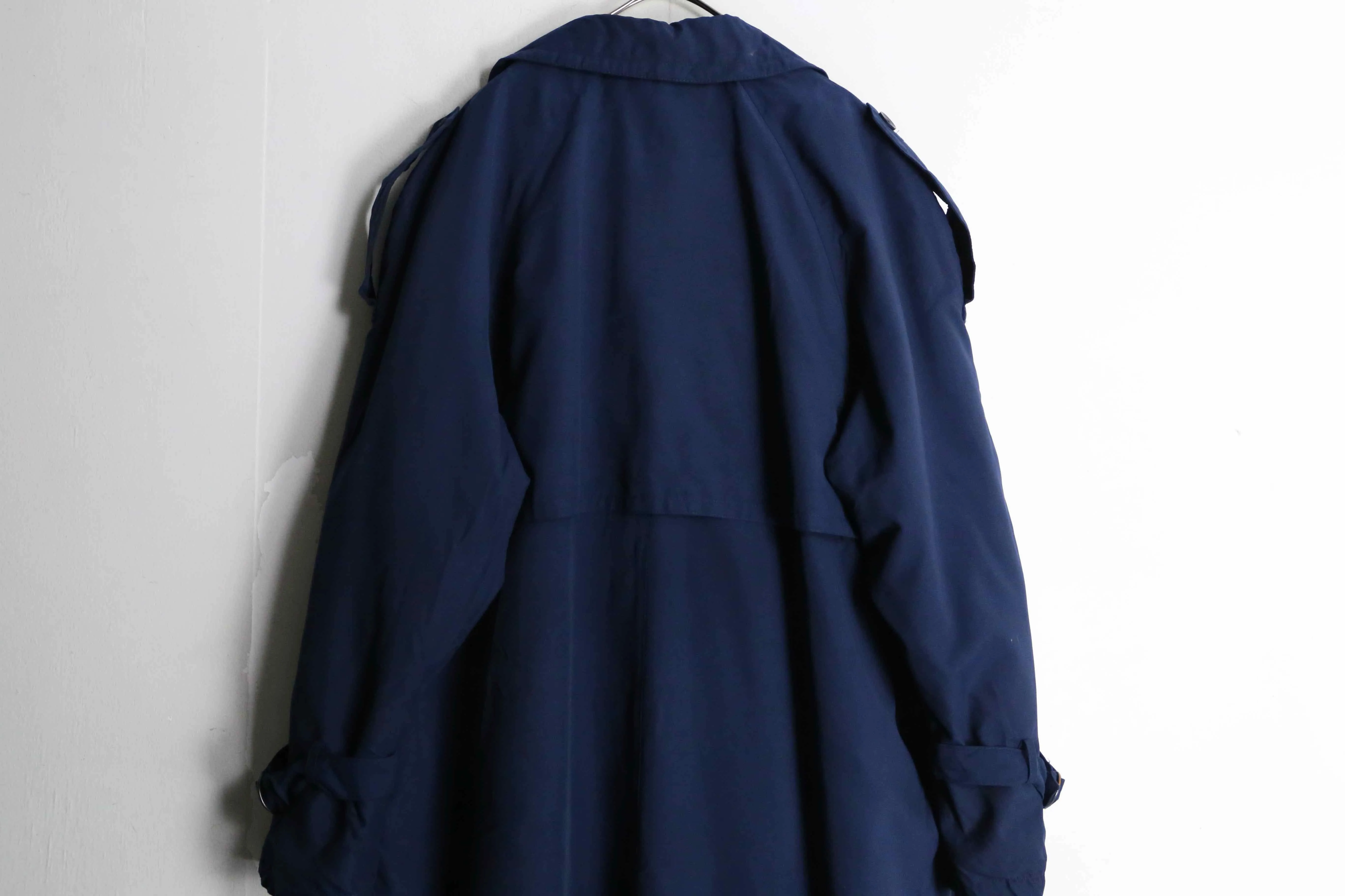 navy smooth long trench coat