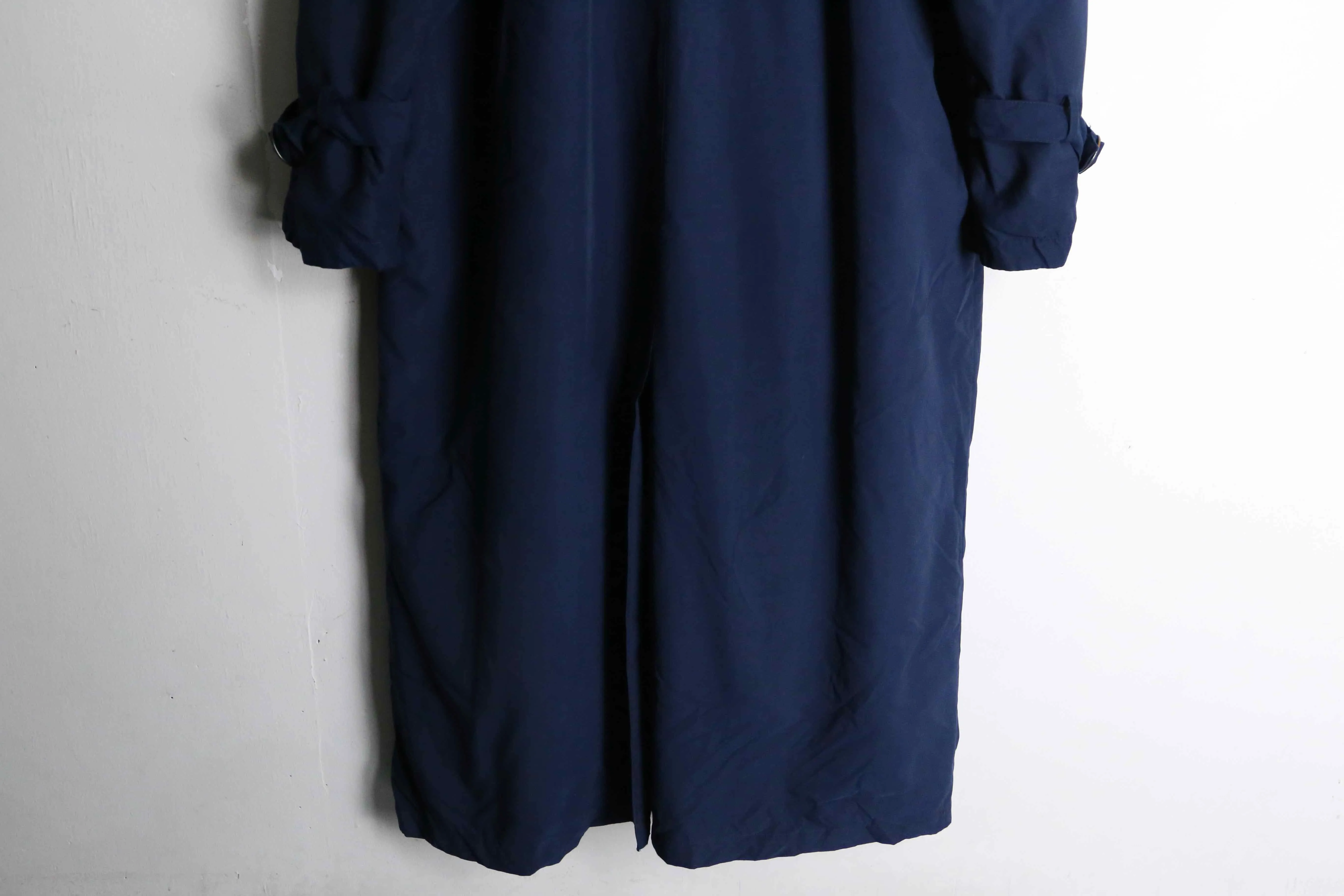 navy smooth long trench coat