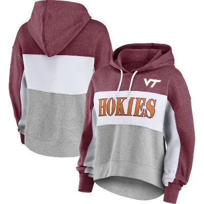 New - NCAA Virginia Tech Hokies Women's Color Block Hoodie - XXL