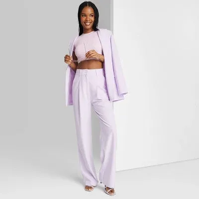 New - Women's Wide Leg Trousers - Wild Fable Lavender 0