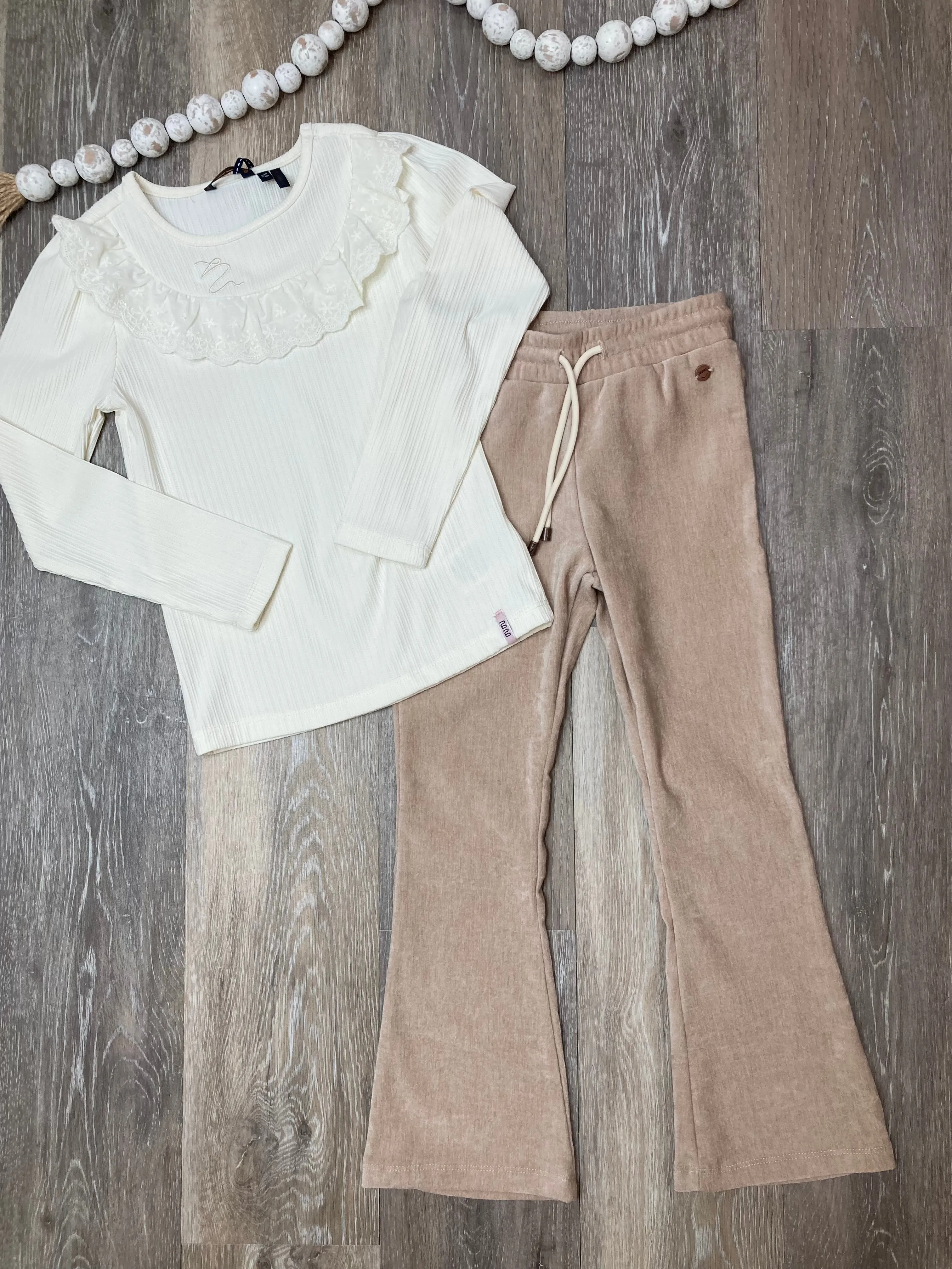 NON Sady Tan Stretch Flared Pants