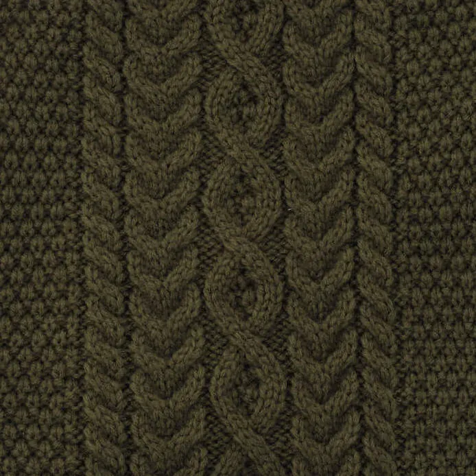 Olive Cable Knit Dog Sweater