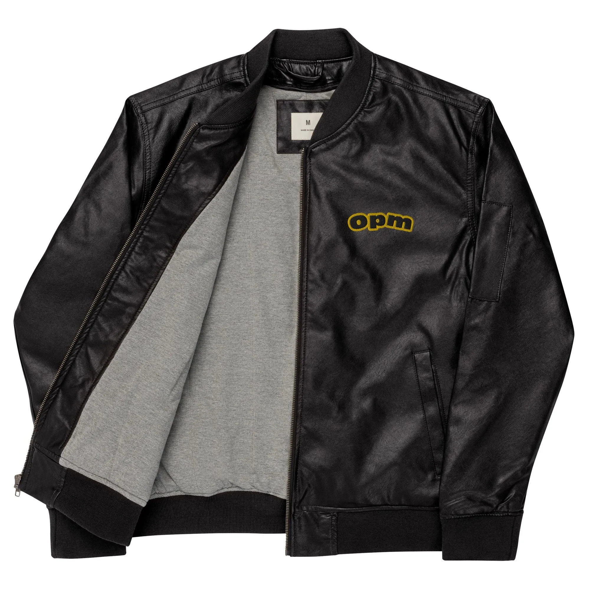 Opm origin Leather Bomber Jacket