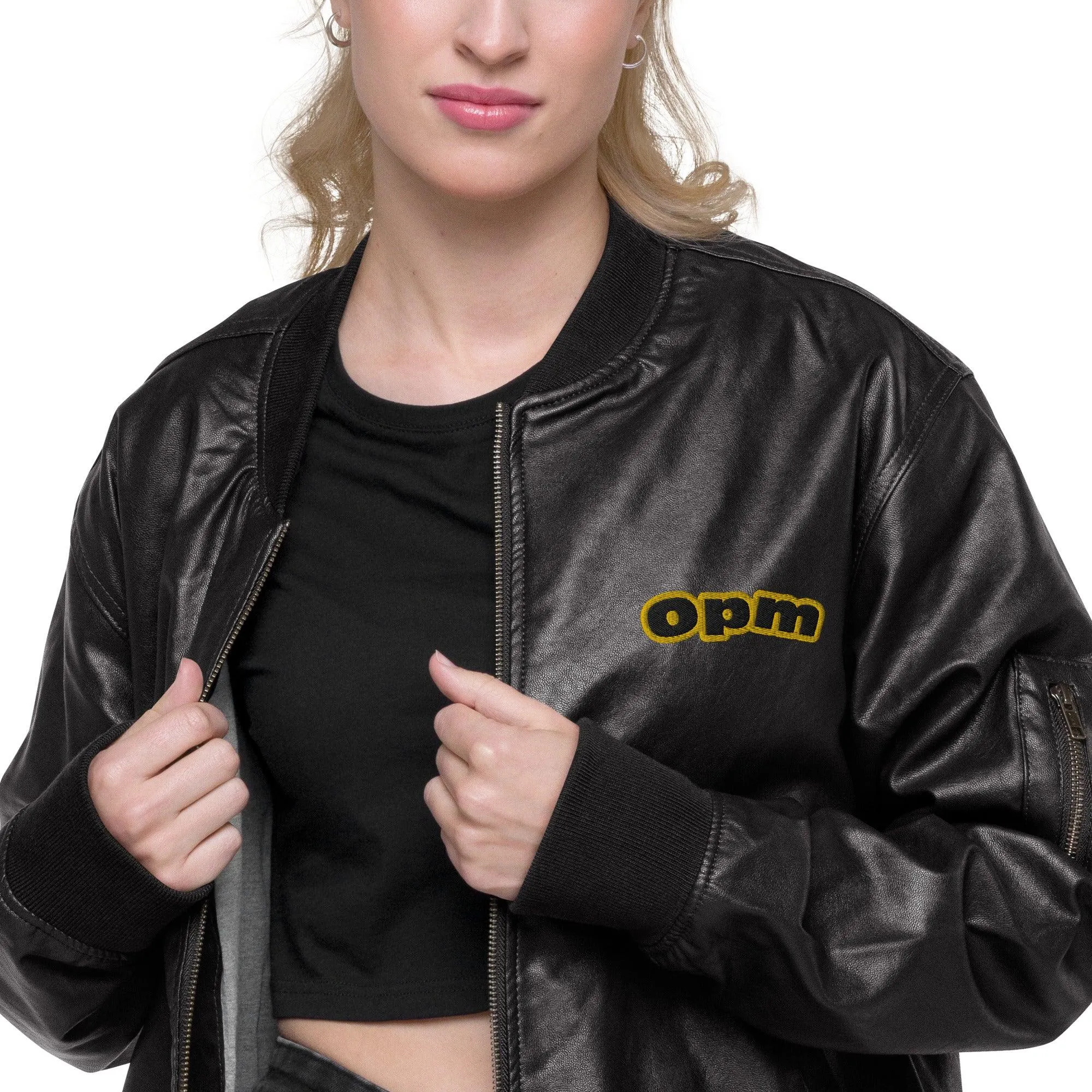 Opm origin Leather Bomber Jacket