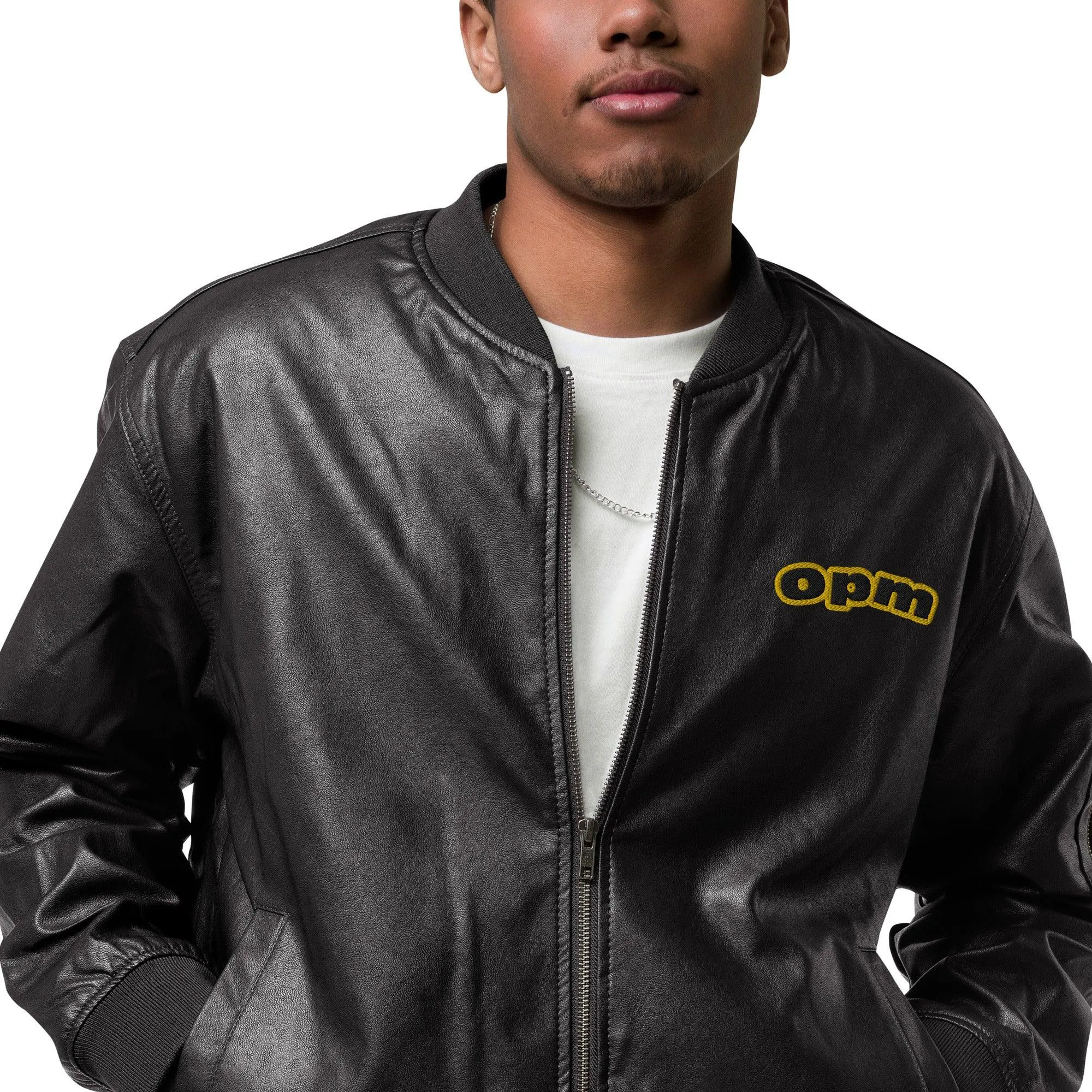 Opm origin Leather Bomber Jacket