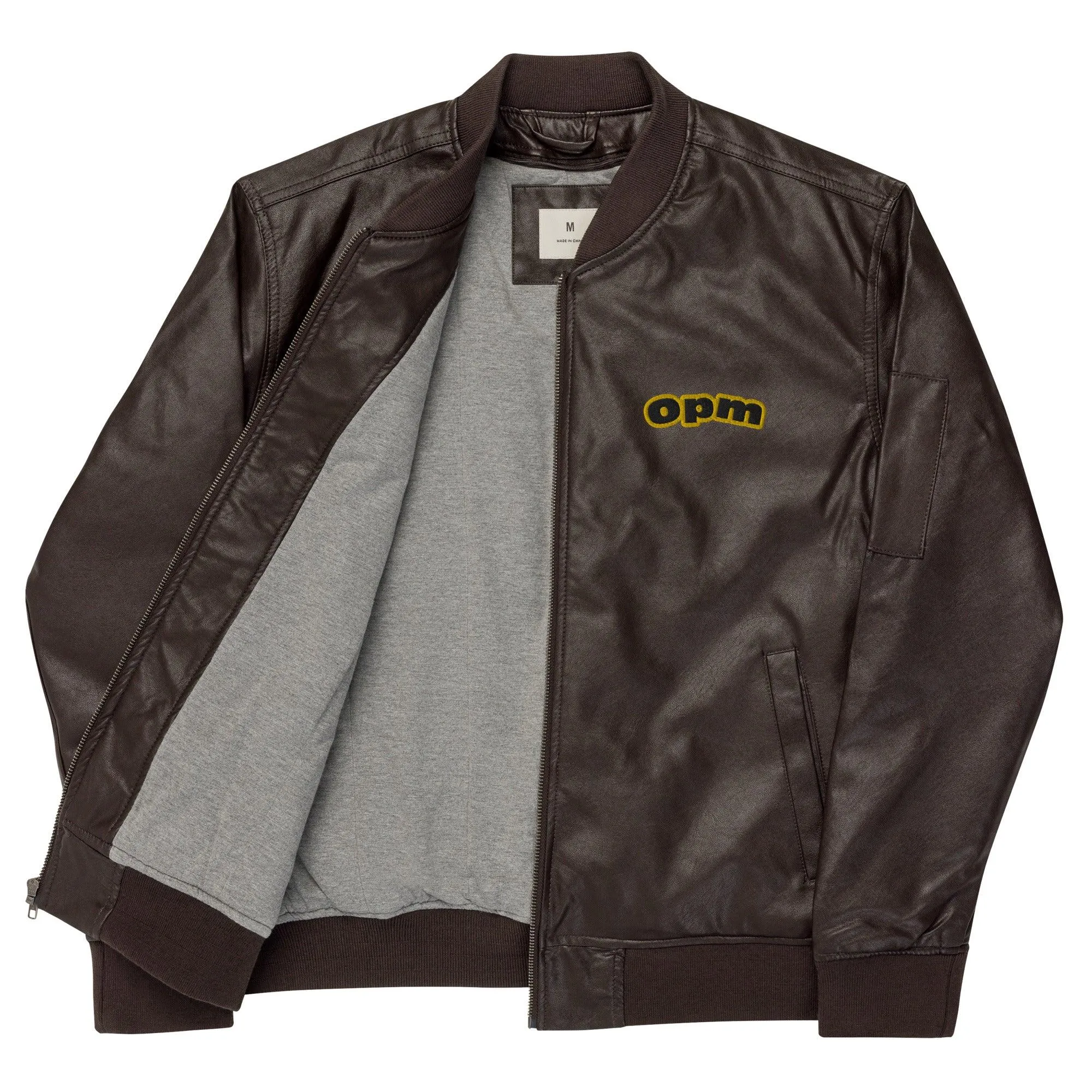 Opm origin Leather Bomber Jacket