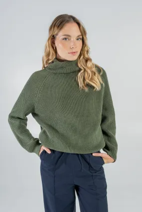 Organic Cotton Knitted Jumper Thyme Green