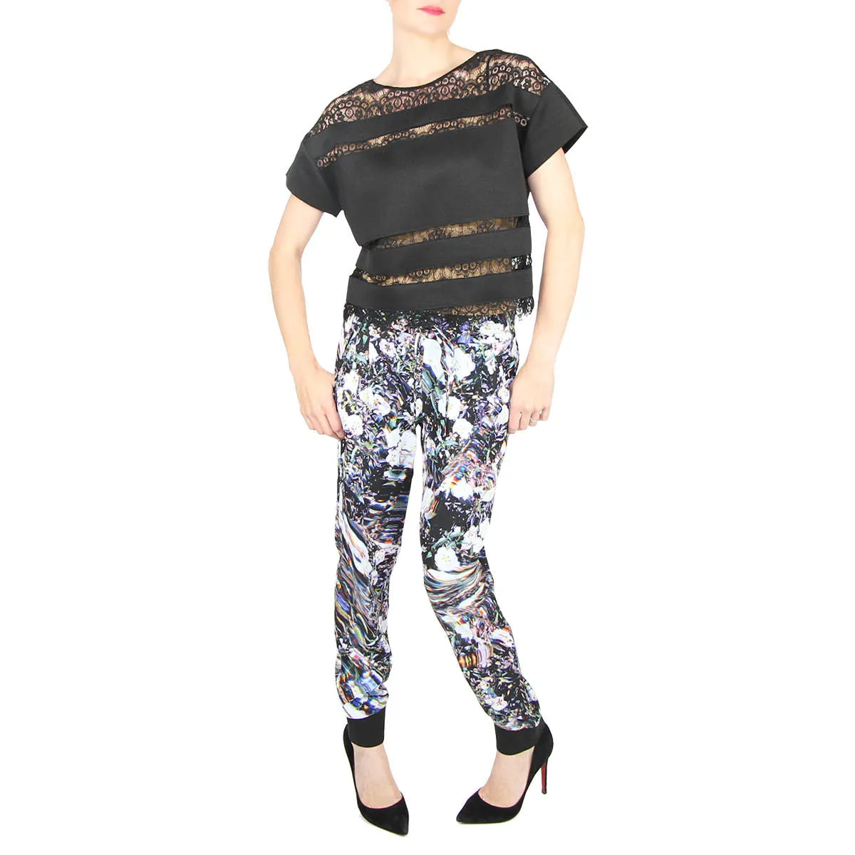 Penelope Pant - Elastic Waist Floral Print Pant