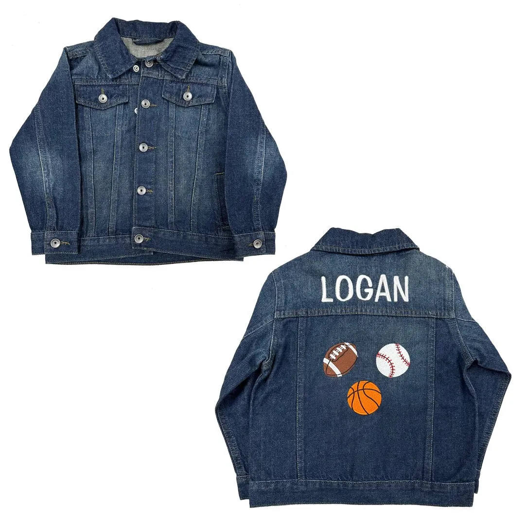 Personalized Emoji Unisex Denim Jacket - Sports