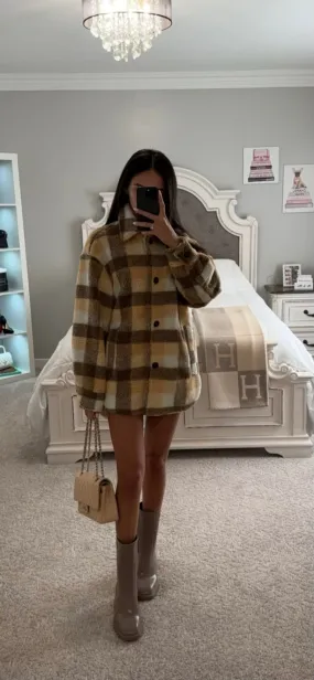 PLAID SHERPA JACKET