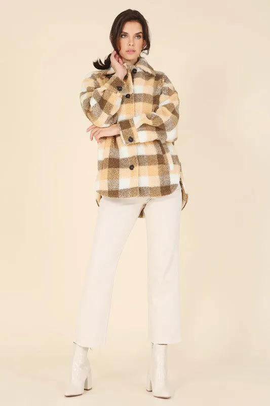 PLAID SHERPA JACKET