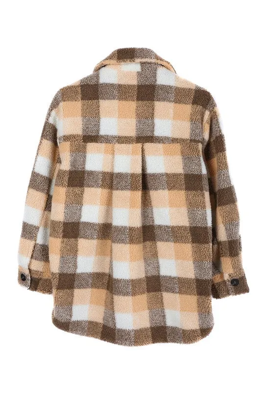 PLAID SHERPA JACKET